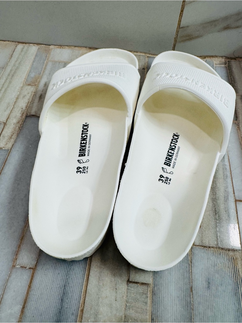 Birkenstock Barbados EVA White Slide Sandals Women’s Size 8 / EU 39 Narrow - Picture 9 of 11